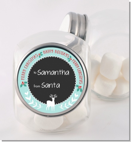 Winter Reindeer - Personalized Christmas Candy Jar