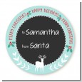 Winter Reindeer - Round Personalized Christmas Sticker Labels thumbnail