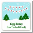 Winter Wonderland - Square Personalized Christmas Sticker Labels thumbnail