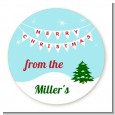 Winter Wonderland - Round Personalized Christmas Sticker Labels thumbnail