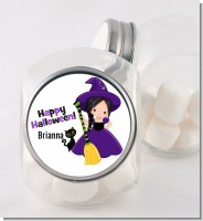 Witch and Broom Stick - Personalized Halloween Candy Jar