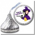 Witch and Broom Stick - Hershey Kiss Halloween Sticker Labels thumbnail