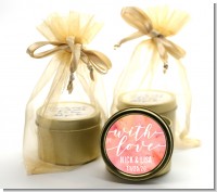 With Love - Bridal Shower Gold Tin Candle Favors