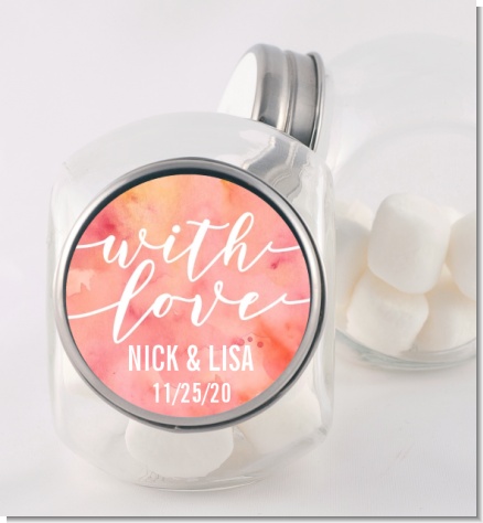 With Love - Personalized Bridal Shower Candy Jar