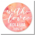 With Love - Round Personalized Bridal Shower Sticker Labels thumbnail