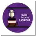 Wizard Tools & Owl - Round Personalized Birthday Party Sticker Labels thumbnail