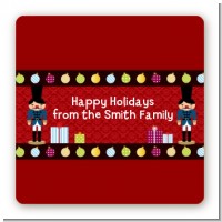Wooden Soldiers - Square Personalized Christmas Sticker Labels