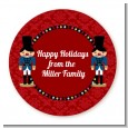 Wooden Soldiers - Round Personalized Christmas Sticker Labels thumbnail