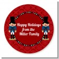 Wooden Soldiers - Round Personalized Christmas Sticker Labels thumbnail