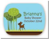 Woodland Forest - Personalized Baby Shower Rounded Corner Stickers