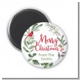 Wreath with Cardinal - Personalized Christmas Magnet Favors thumbnail
