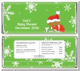 Christmas Baby Snowflakes African American - Personalized Baby Shower Candy Bar Wrappers