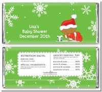 Christmas Baby Snowflakes African American - Personalized Baby Shower Candy Bar Wrappers
