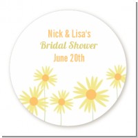 Yellow Asters - Round Personalized Sticker Labels