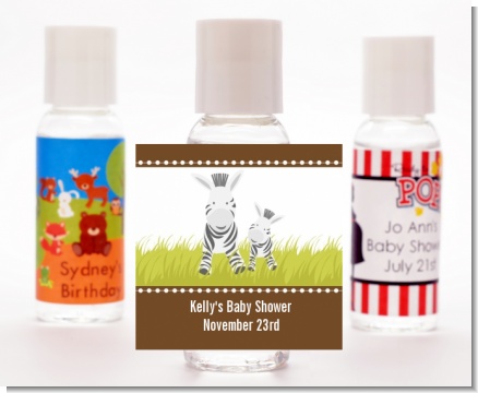 Zebra - Personalized Baby Shower Hand Sanitizers Favors