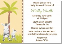 Zebra - Baby Shower Invitations