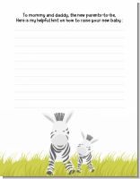 Zebra - Baby Shower Notes of Advice