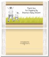 Zebra - Personalized Popcorn Wrapper Baby Shower Favors