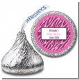 Zebra Print Baby Pink - Hershey Kiss Baby Shower Sticker Labels thumbnail