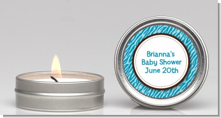 Zebra Print Blue - Baby Shower Candle Favors