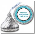 Zebra Print Blue - Hershey Kiss Baby Shower Sticker Labels thumbnail