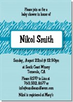 Zebra Print Blue - Baby Shower Invitations