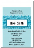 Zebra Print Blue - Baby Shower Petite Invitations