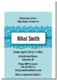 Zebra Print Blue - Baby Shower Petite Invitations