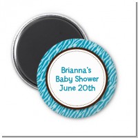 Zebra Print Blue - Personalized Baby Shower Magnet Favors