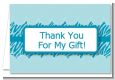 Zebra Print Blue - Baby Shower Thank You Cards thumbnail