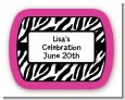 Zebra Print Pink - Personalized Birthday Party Rounded Corner Stickers thumbnail