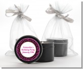 Zebra Print Pink & Black - Birthday Party Black Candle Tin Favors