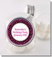 Zebra Print Pink & Black - Personalized Birthday Party Candy Jar thumbnail