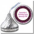 Zebra Print Pink & Black - Hershey Kiss Birthday Party Sticker Labels thumbnail