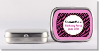 Zebra Print Pink & Black - Personalized Birthday Party Mint Tins