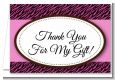 Zebra Print Pink & Black - Birthday Party Thank You Cards thumbnail