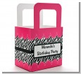 Zebra Print Pink - Personalized Birthday Party Favor Boxes thumbnail