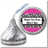 Zebra Print Pink - Hershey Kiss Birthday Party Sticker Labels