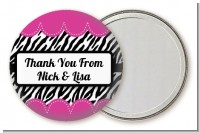 Zebra Print Pink - Personalized Birthday Party Pocket Mirror Favors