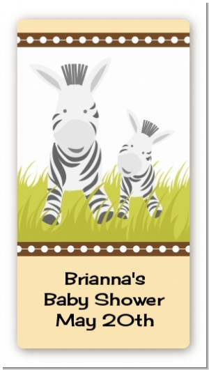 Zebra - Custom Rectangle Baby Shower Sticker/Labels