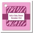 Zebra Print Baby Pink - Personalized Baby Shower Card Stock Favor Tags thumbnail