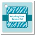 Zebra Print Blue - Personalized Baby Shower Card Stock Favor Tags thumbnail