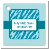 Zebra Print Blue - Personalized Baby Shower Card Stock Favor Tags