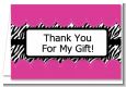 Zebra Print Pink - Birthday Party Thank You Cards thumbnail