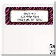 Zebra Print Pink & Black - Birthday Party Return Address Labels thumbnail