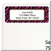 Zebra Print Pink & Black - Birthday Party Return Address Labels