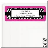 Zebra Print Pink - Birthday Party Return Address Labels