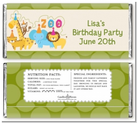 Zoo Crew - Personalized Birthday Party Candy Bar Wrappers