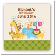 Zoo Crew - Square Personalized Birthday Party Sticker Labels thumbnail