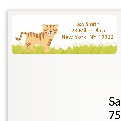 Tiger - Baby Shower Return Address Labels